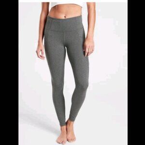 NWT Athleta Salutation Stash Pocket Heather Gray Tights